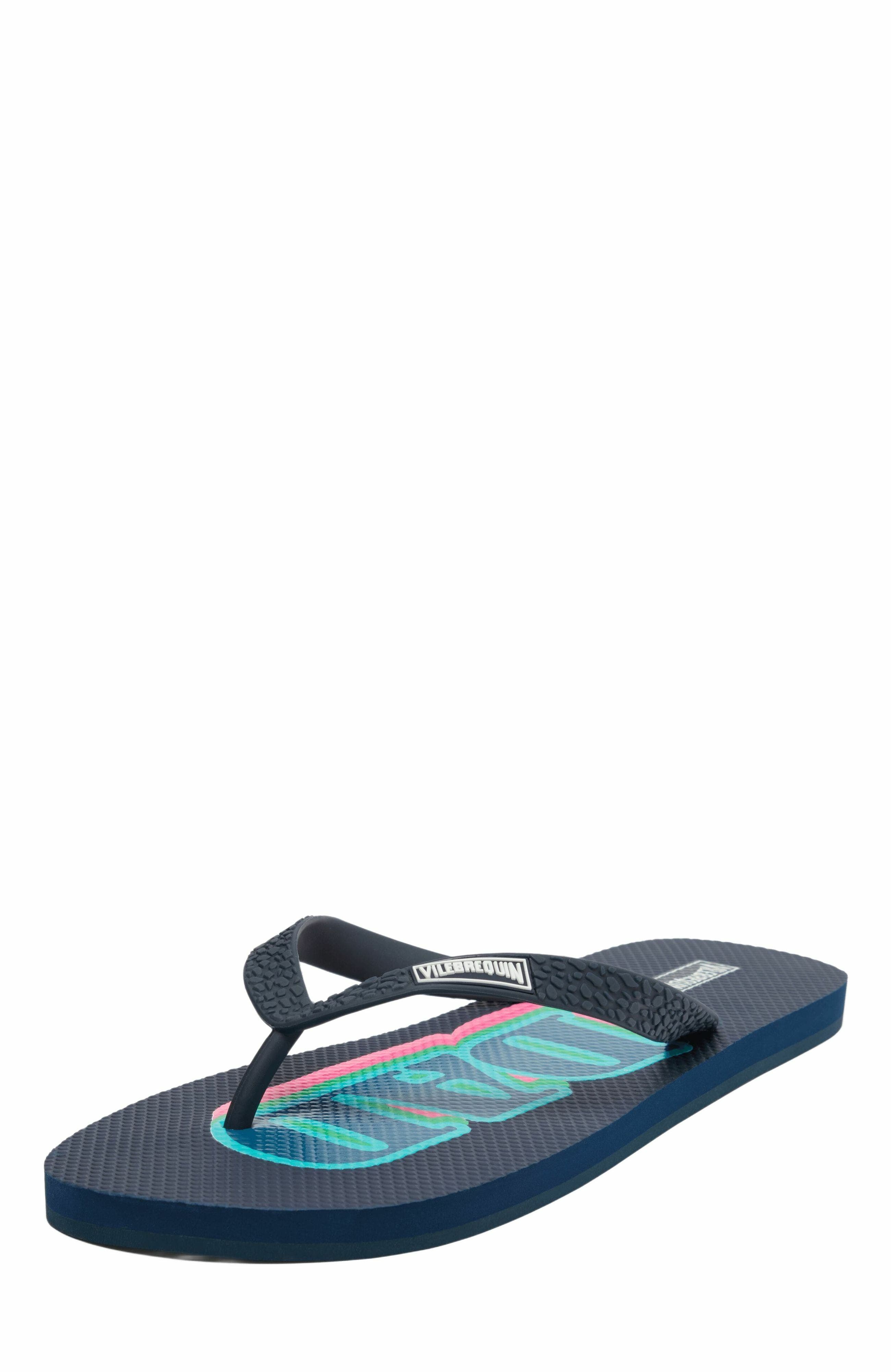 Vilebrequin Men's Dad and Son Flip Flops, Main, color, Bleu Marine
