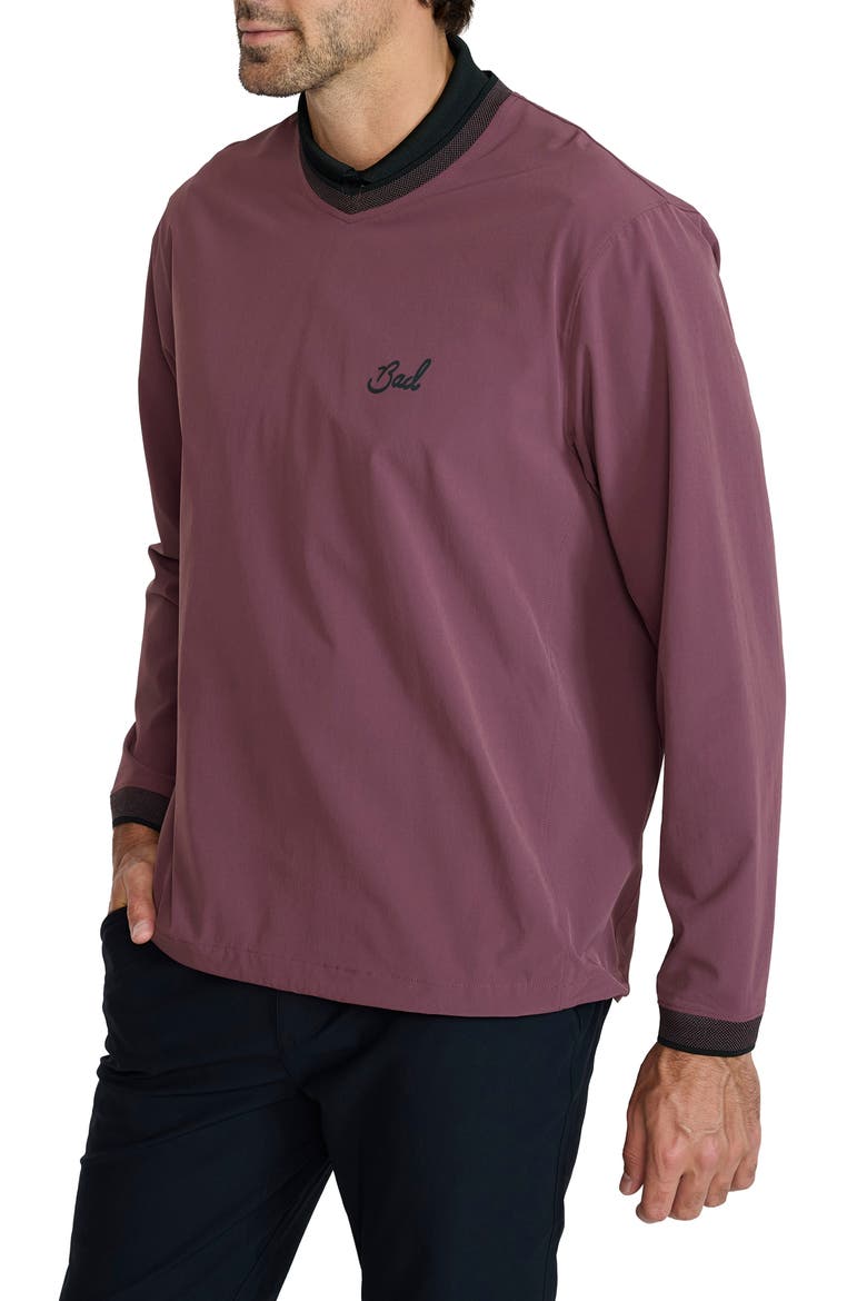 Kinetic Wind Golf Pullover, Alternate, color, PLUM WINE