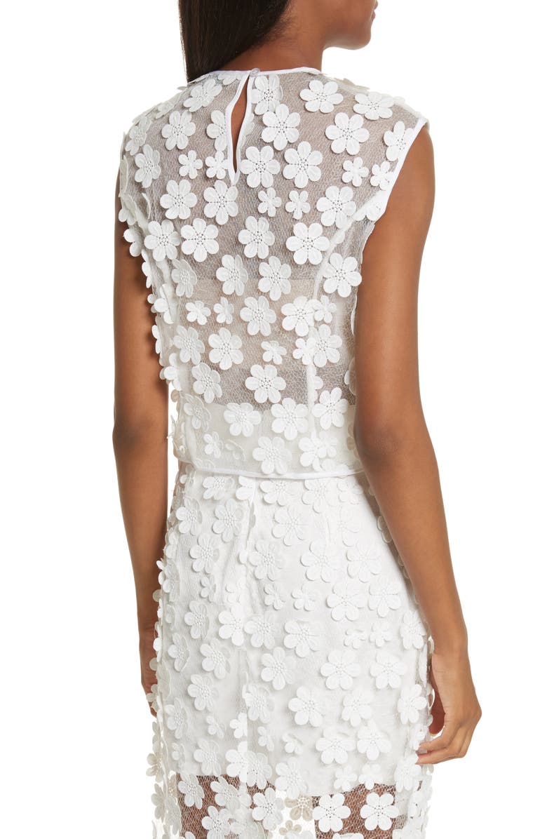 Milly Irena Floral Appliqué Top, Alternate, color, 