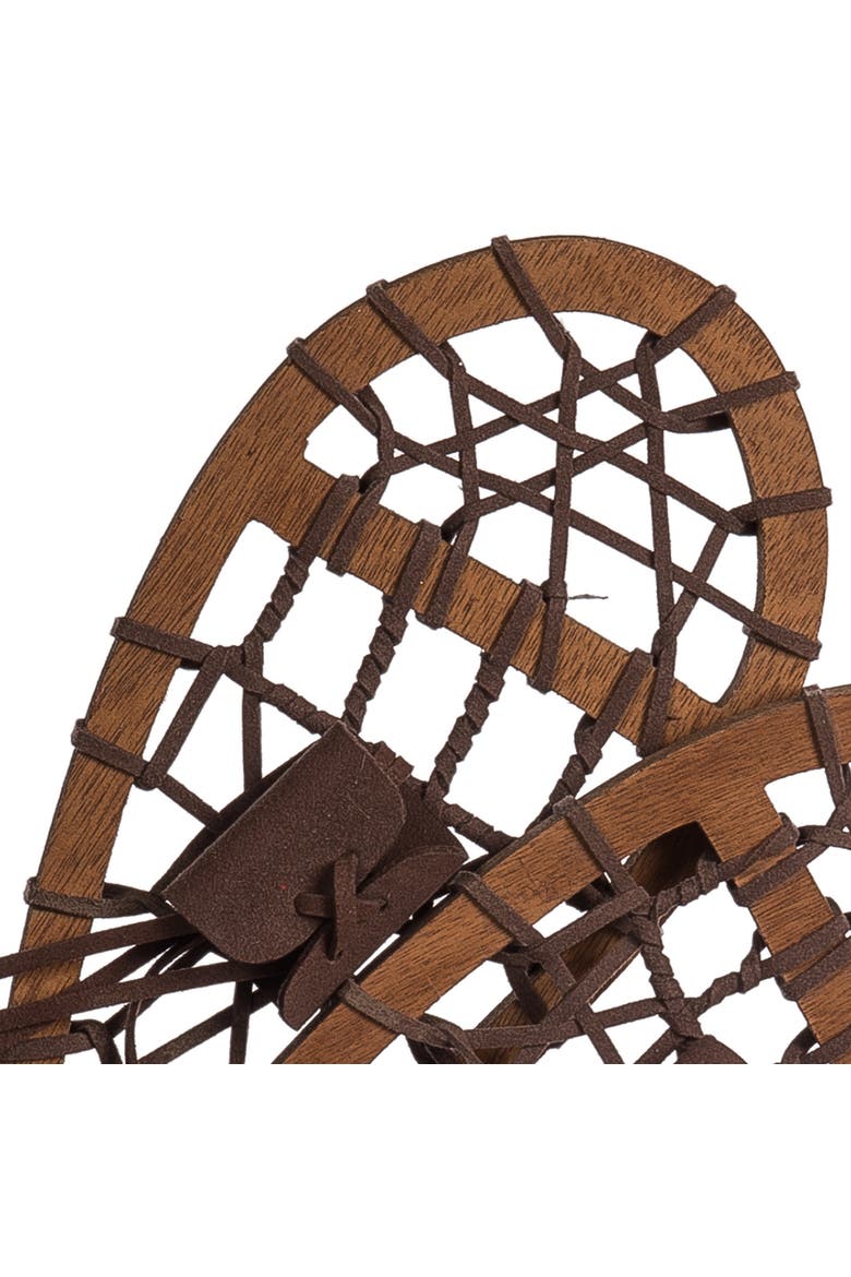 Snowshoes Winter Sports Sculptural Wall Decor, Alternate, color, Brown