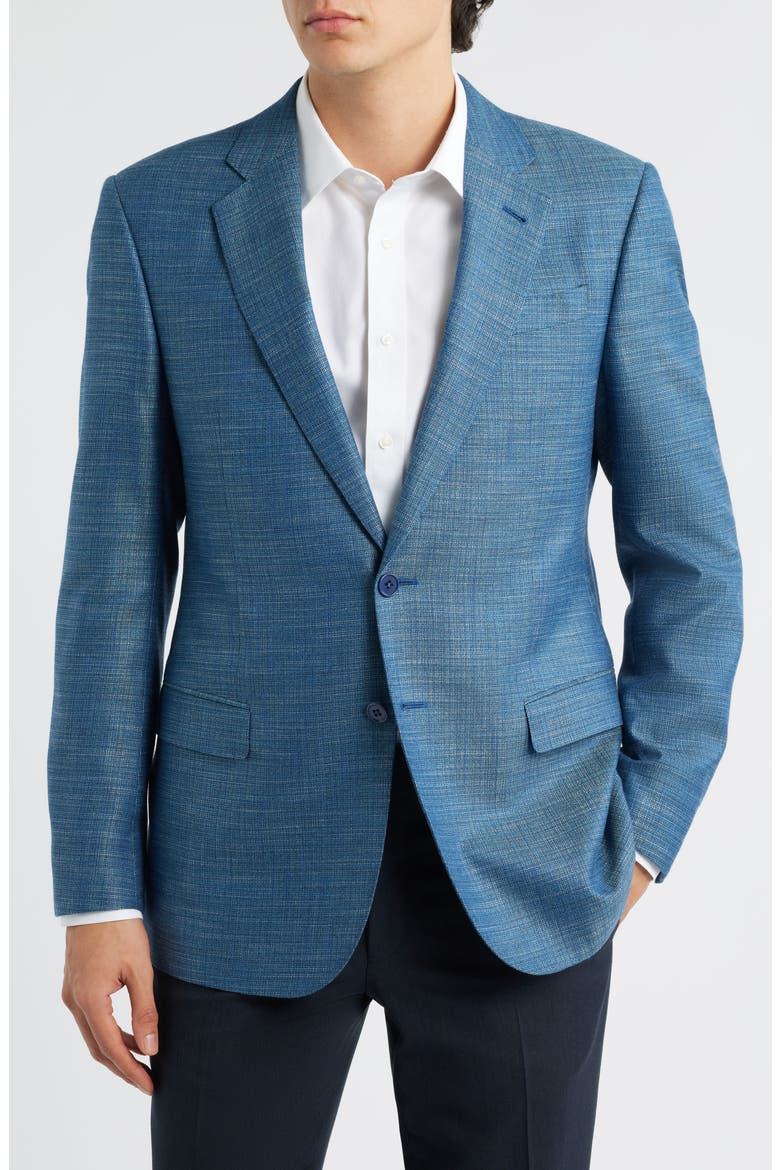 Slub Teal Sport Coat, Main, color, TEAL