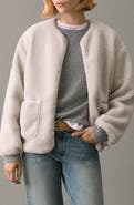 MANGO TEEN Textured Fleece Snap-Up Jacket