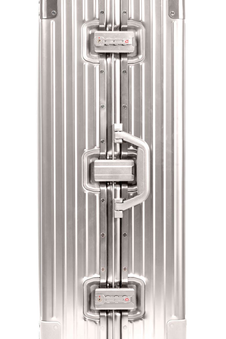 Elite Large Aluminum Hardside Suitcase, Alternate, color, SILVER