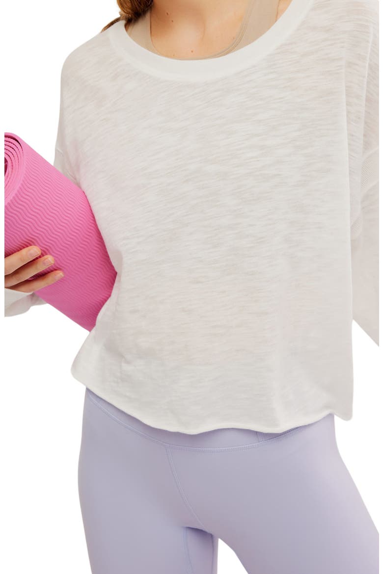FP Movement My Time Layer Open Back Crop Top, Alternate, color, WHITE