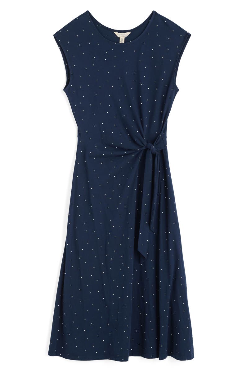Seasalt Cornwall Fettling Tie Waist Jersey Midi Dress, Alternate, color, Dotty Speckle Maritime