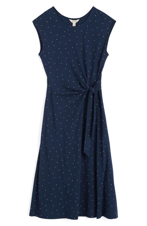Seasalt Cornwall Fettling Tie Waist Jersey Midi Dress In Dotty Speckle Maritime