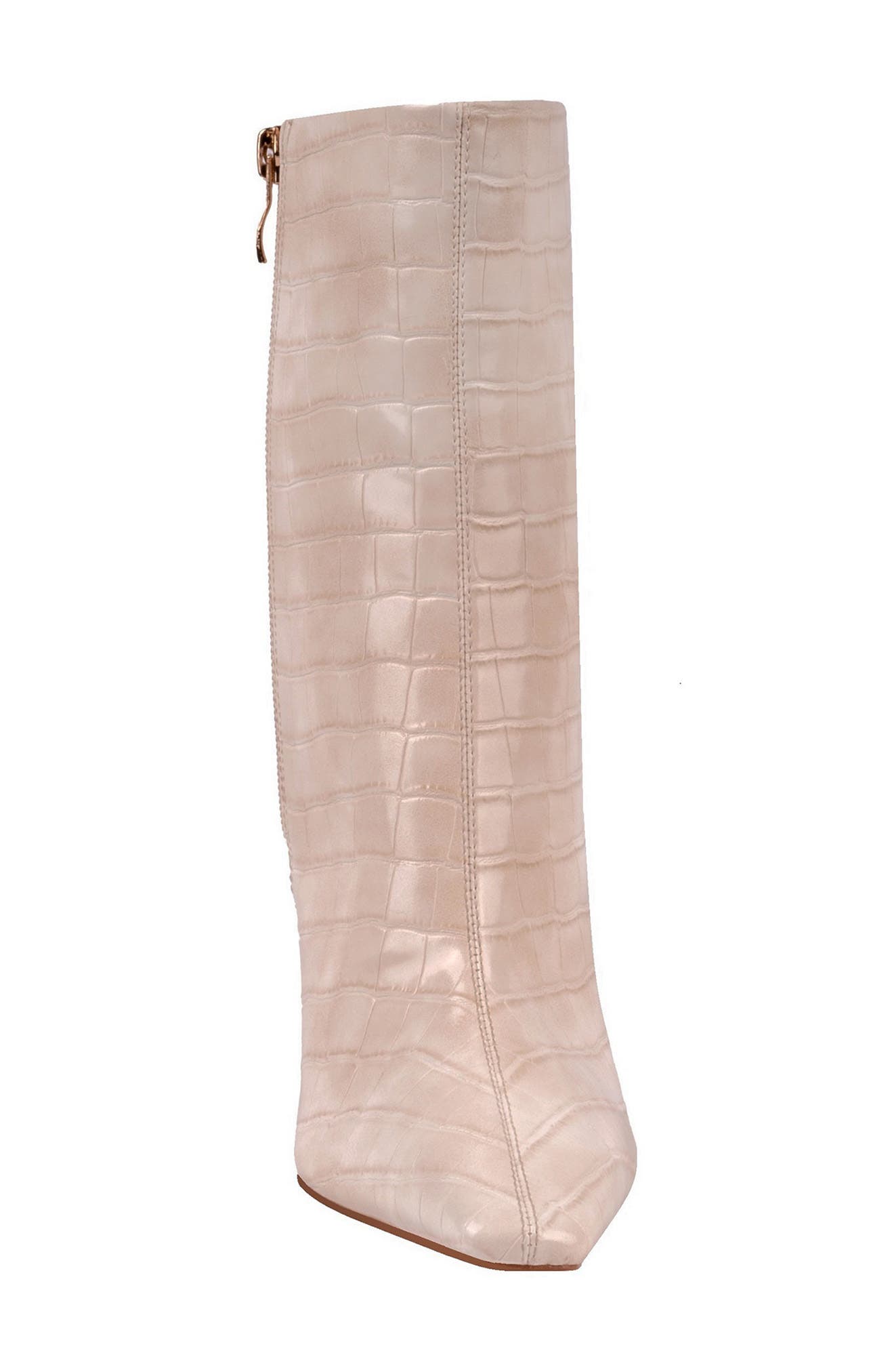 Via Croc Embossed Block Heel Bootie, Alternate, color, IVORY
