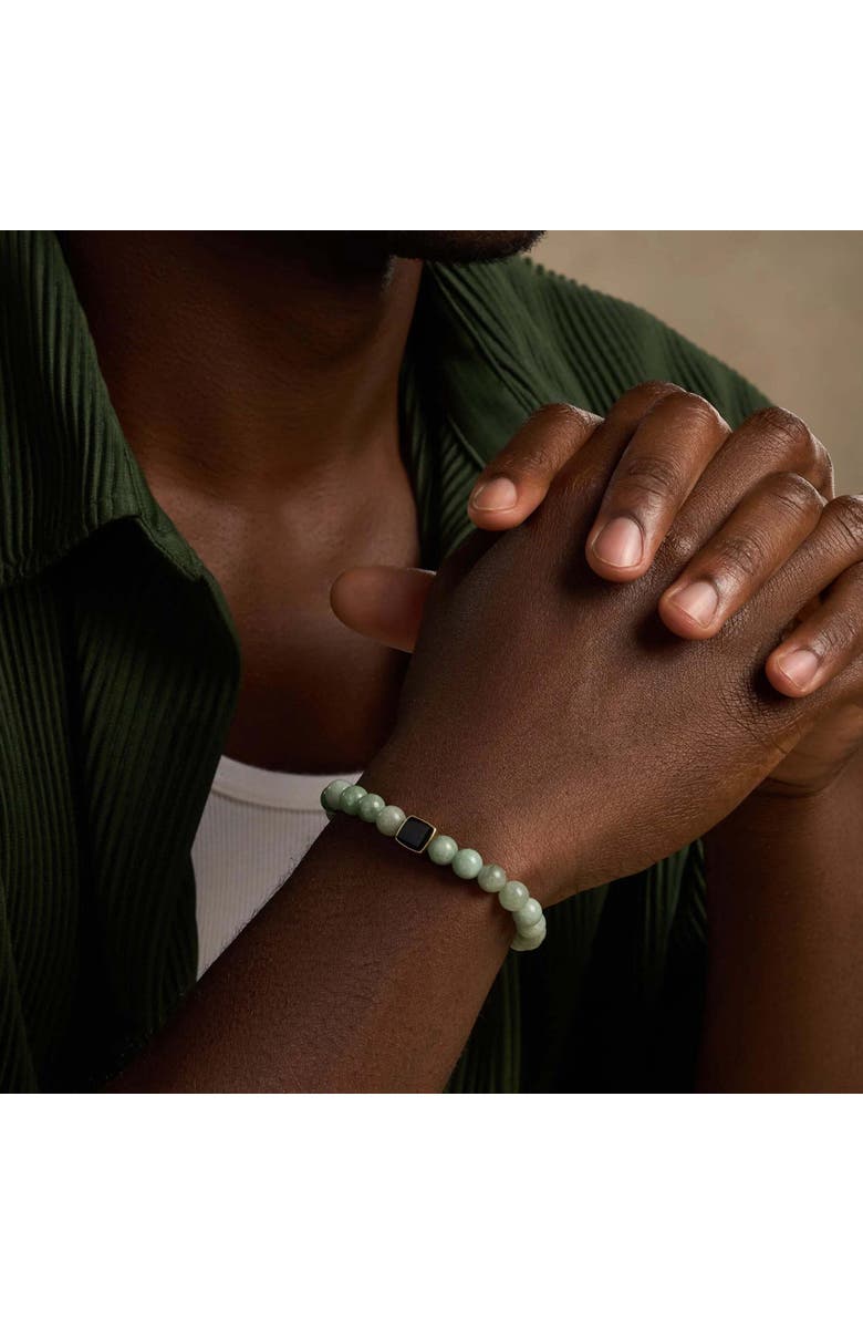 Karma and Luck Abundant Support Jade Onyx Hamsa Bracelet, Alternate, color, Black/Gold