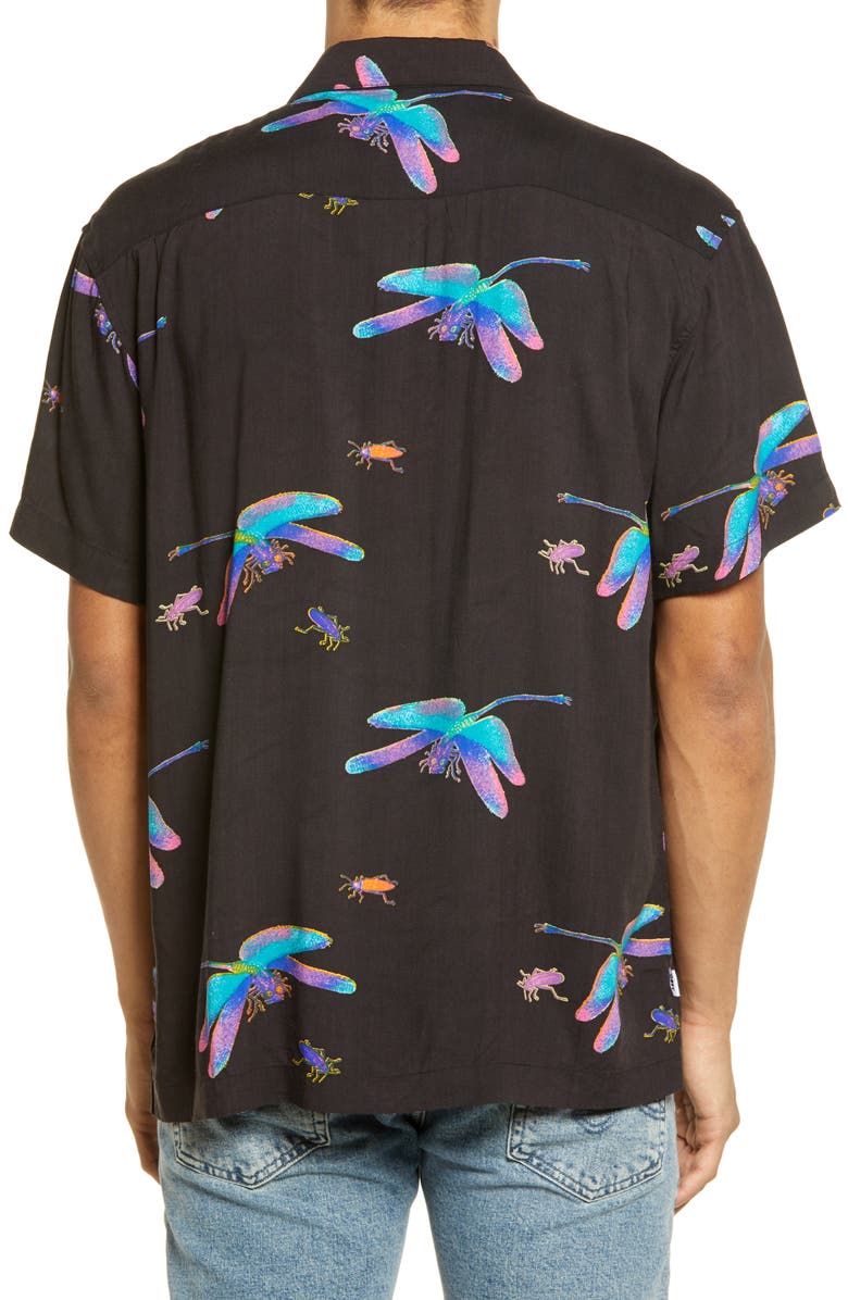 Obey Dragonfly Regular Fit Short Sleeve Button-Up Camp Shirt, Alternate, color,