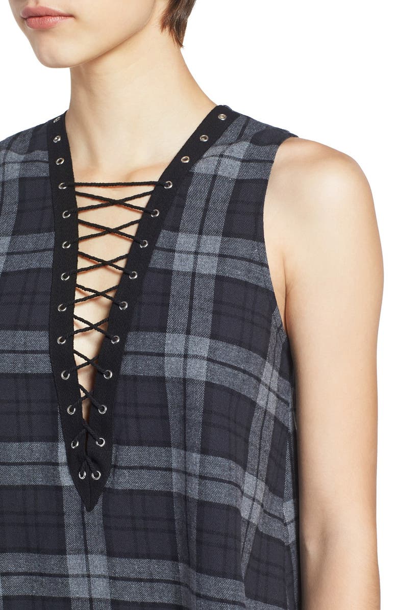 Elodie Sleeveless Plaid Top, Alternate, color,