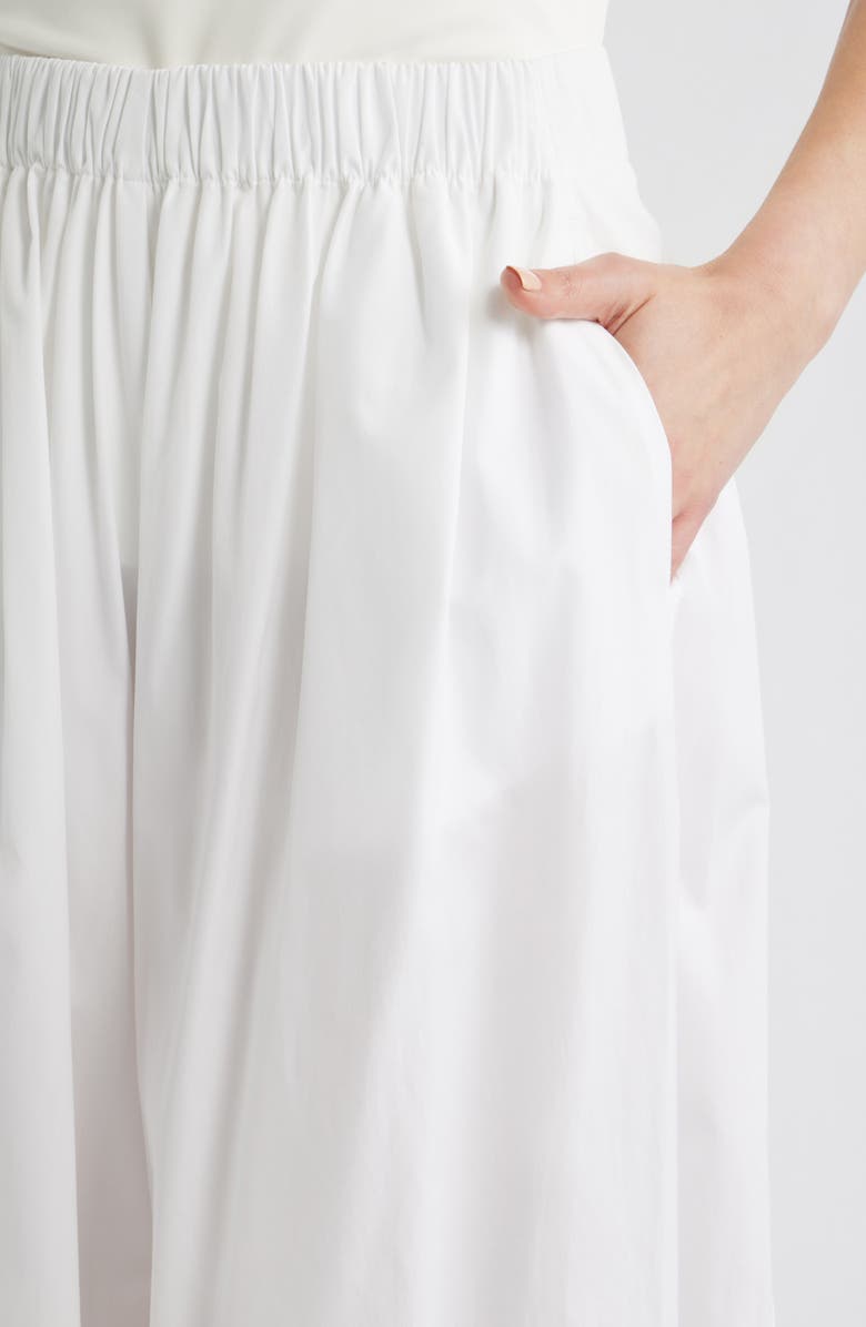 BOSS Talini Cotton Wide Leg Pants, Alternate, color, Bright White