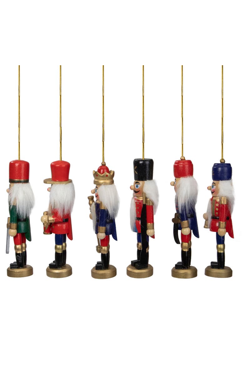 Northlight 6-Count Red and Blue Classic Nutcracker Christmas Ornaments - 5.25 Inches, Alternate, color, Red