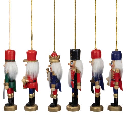 Northlight 6-count Red And Blue Classic Nutcracker Christmas Ornaments In Multi