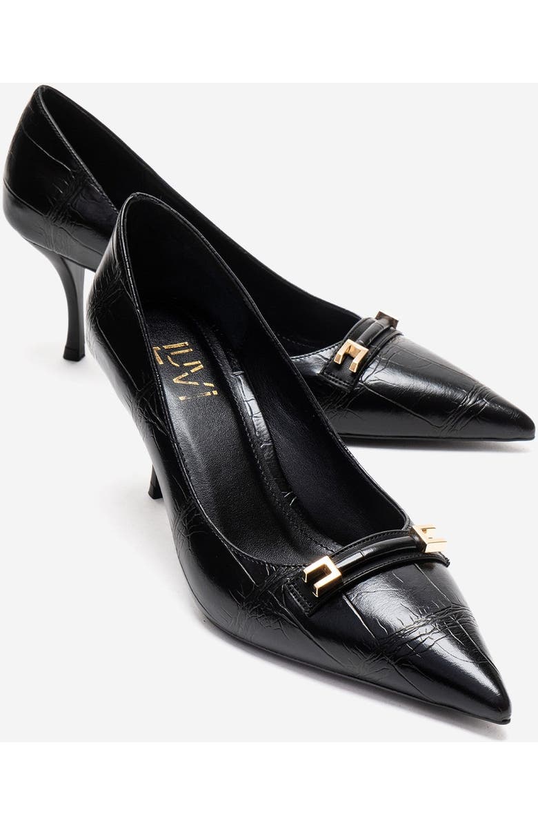 Prologue Shoes Poesy Pointed Toe Stiletto Pump, Main, color, Black Print