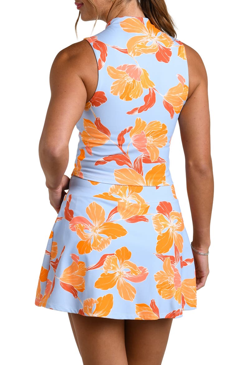 Outline Floral Half Zip Performance Tank, Alternate, color, DRIFT