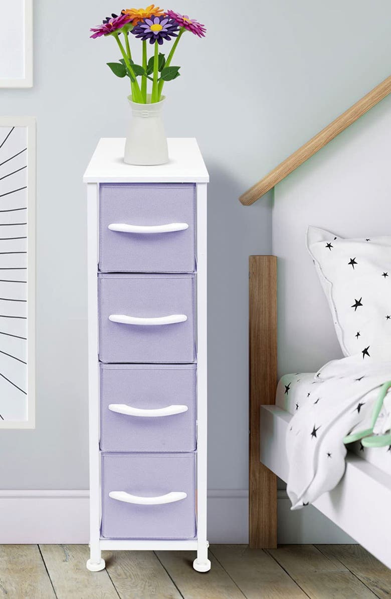 SORBUS 4 Drawer Narrow Chest Dresser, Alternate, color,