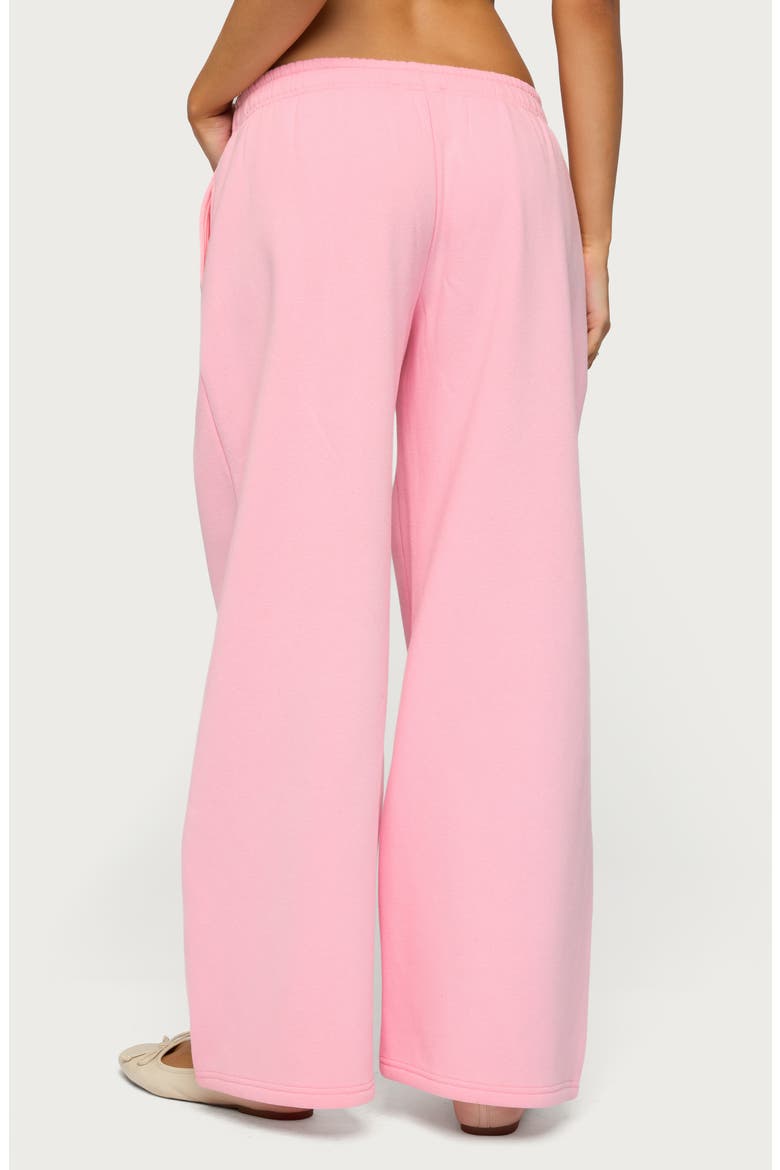 Keychain Embroidery Wide Leg Sweatpants, Alternate, color, PINK