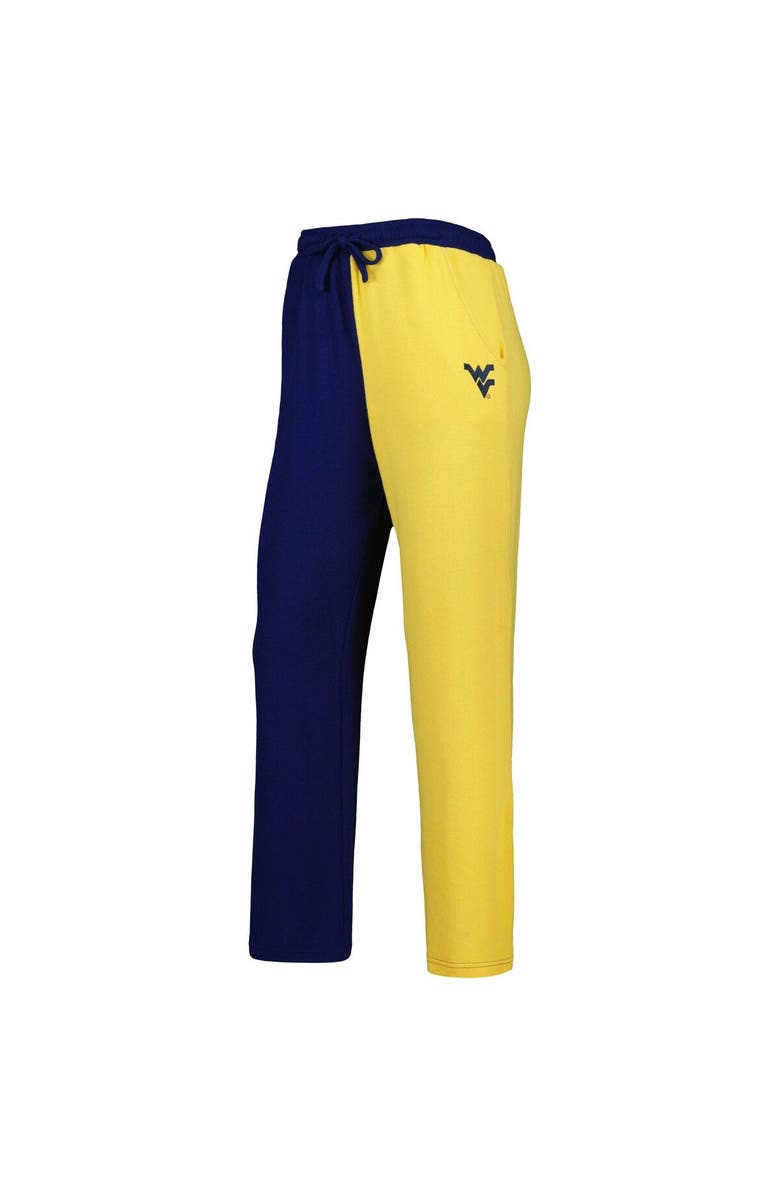 ZOOZATZ Women's ZooZatz Navy/Gold West Virginia Mountaineers Colorblock Cozy Tri-Blend Lounge Pants, Alternate, color,