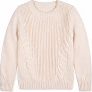 Hope & Henry Kids' Organic Bow Detail Cable Sweater