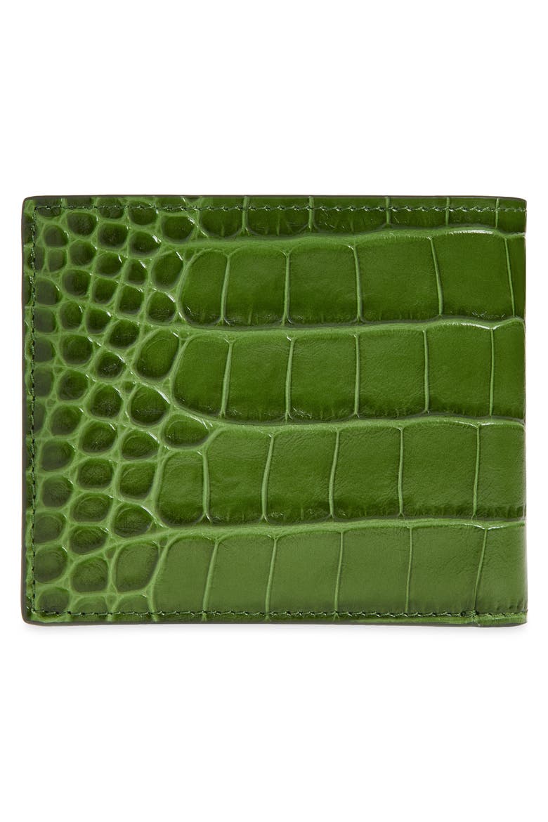 Embossed Leather Bifold Wallet, Alternate, color, CARDAMOM