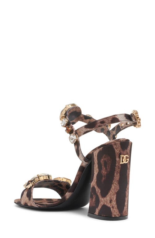 Dolce & Gabbana Satin Sandals With Gemstone Embellishment In Leo New