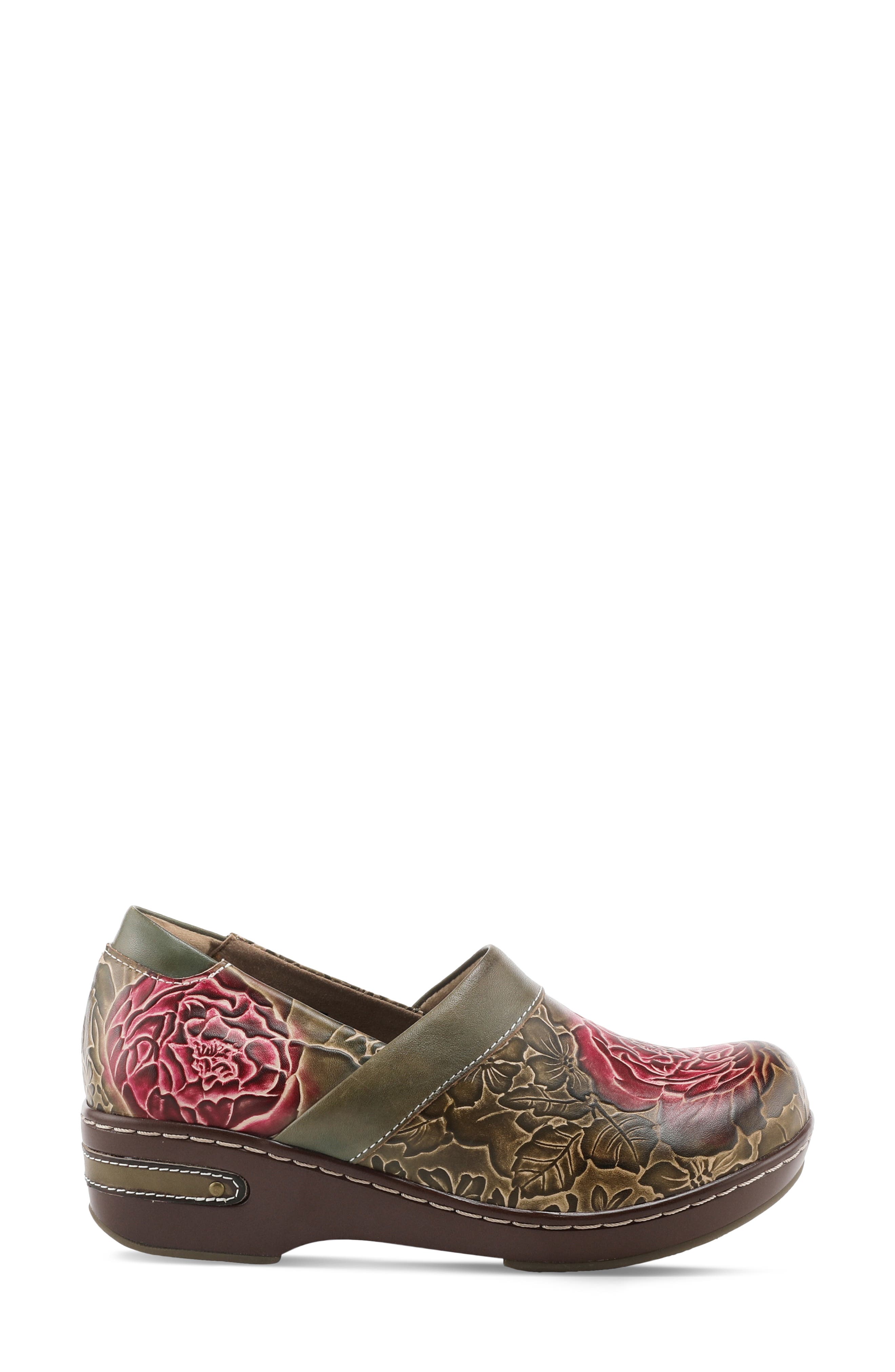 L'Artiste by Spring Step Elkayjay Clog, Alternate, color, Olive Multi