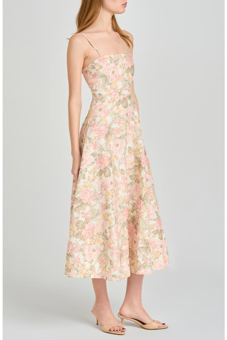 Josefina Floral Fit & Flare Midi Dress, Alternate, color, BLUSH FLORAL
