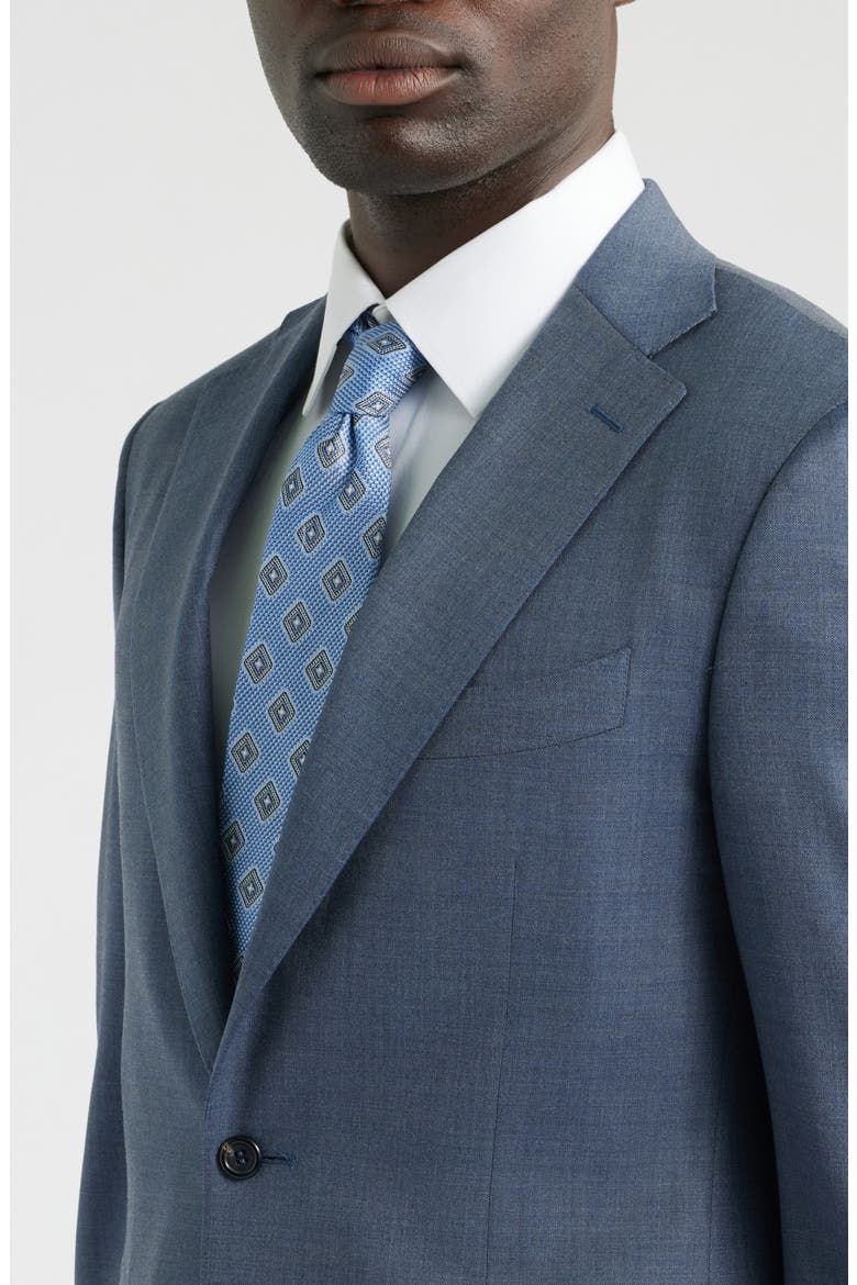 Capri Trim Fit Solid Wool Suit, Alternate, color, BLUE