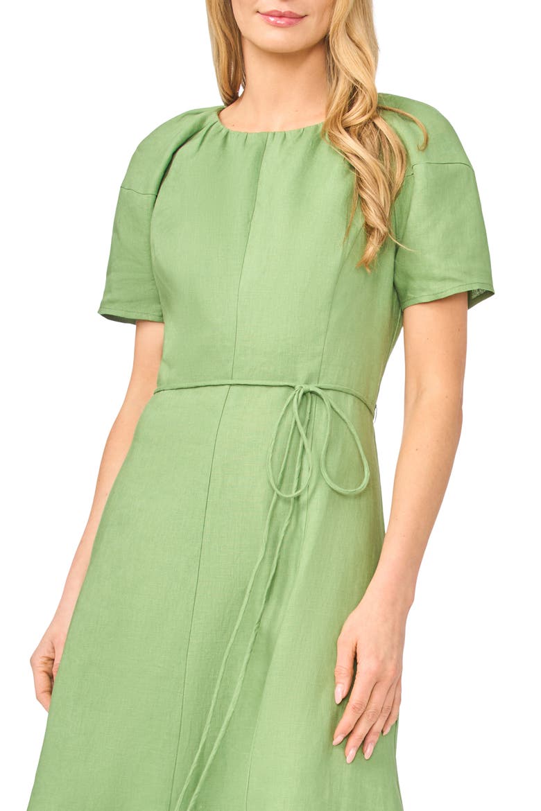 Allison Raglan Sleeve Linen Maxi Dress, Alternate, color, STONE GREEN