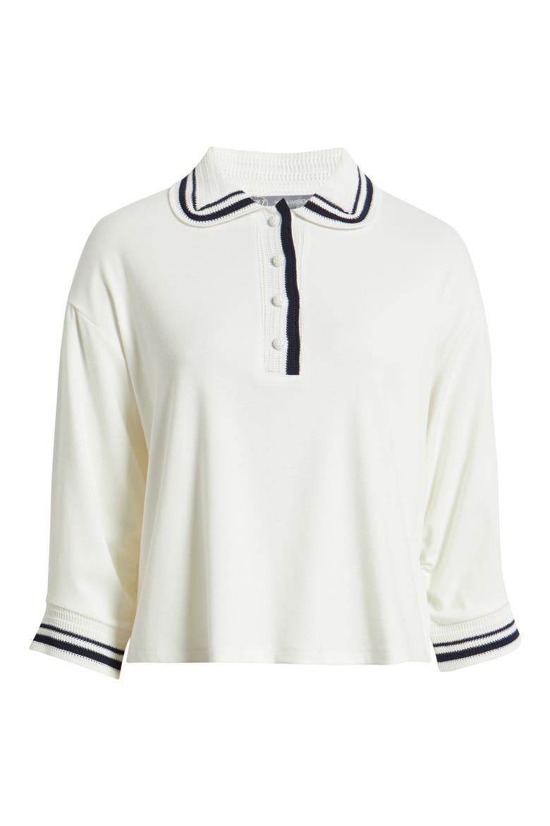 Crochet Stripe Top, Alternate, color, OFF WHITE/ NAVY