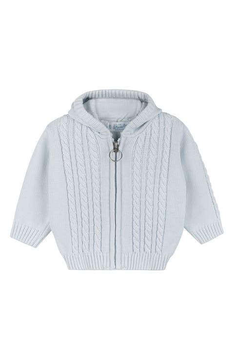 Cable Zip Hooded Sweater