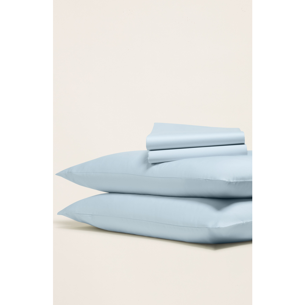 Italic Luxe Australian Sateen Sheet Set In Pale Blue