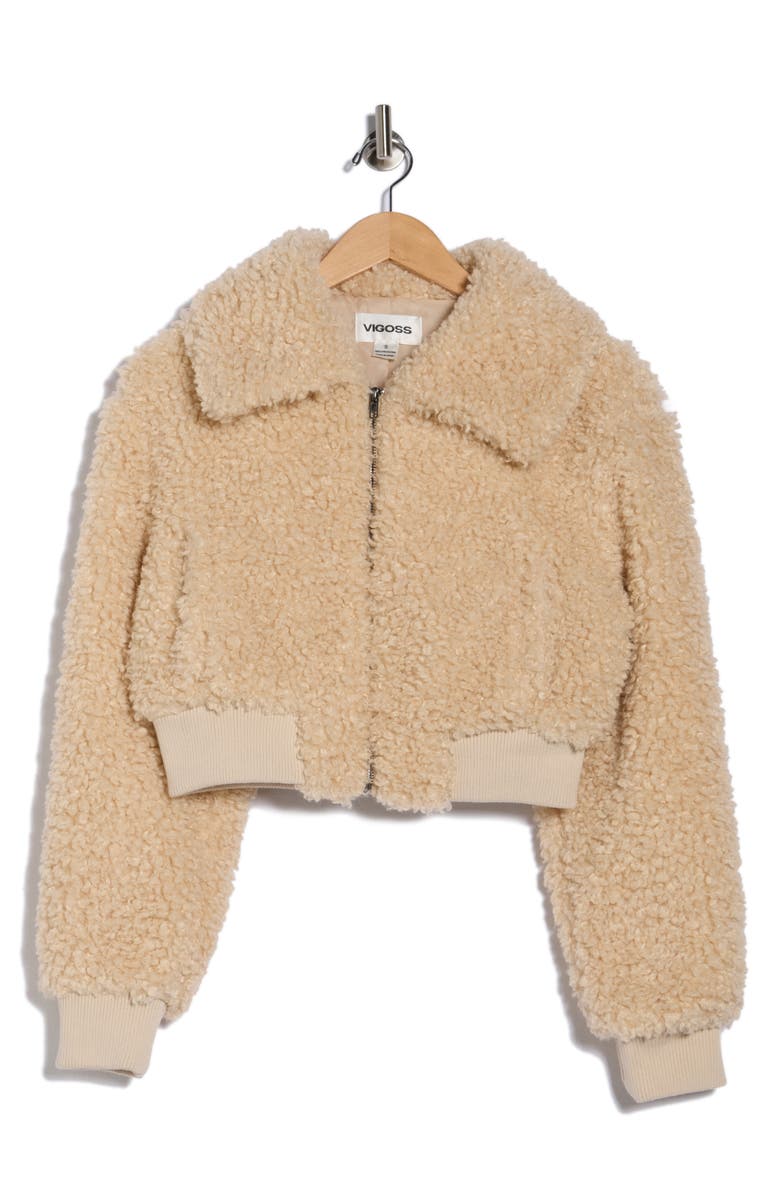 Vigoss High Pile Fleece Crop Jacket, Alternate, color,