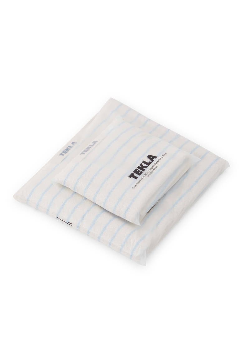 Organic Cotton Bath Towel, Alternate, color, BABY BLUE STRIPES