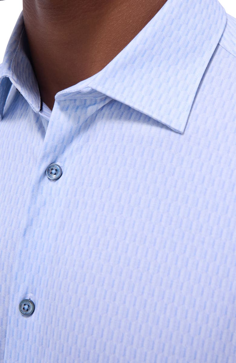 Bugatchi James OoohCotton<sup>®</sup> Geo Print Button-Up Shirt, Alternate, color, Air Blue