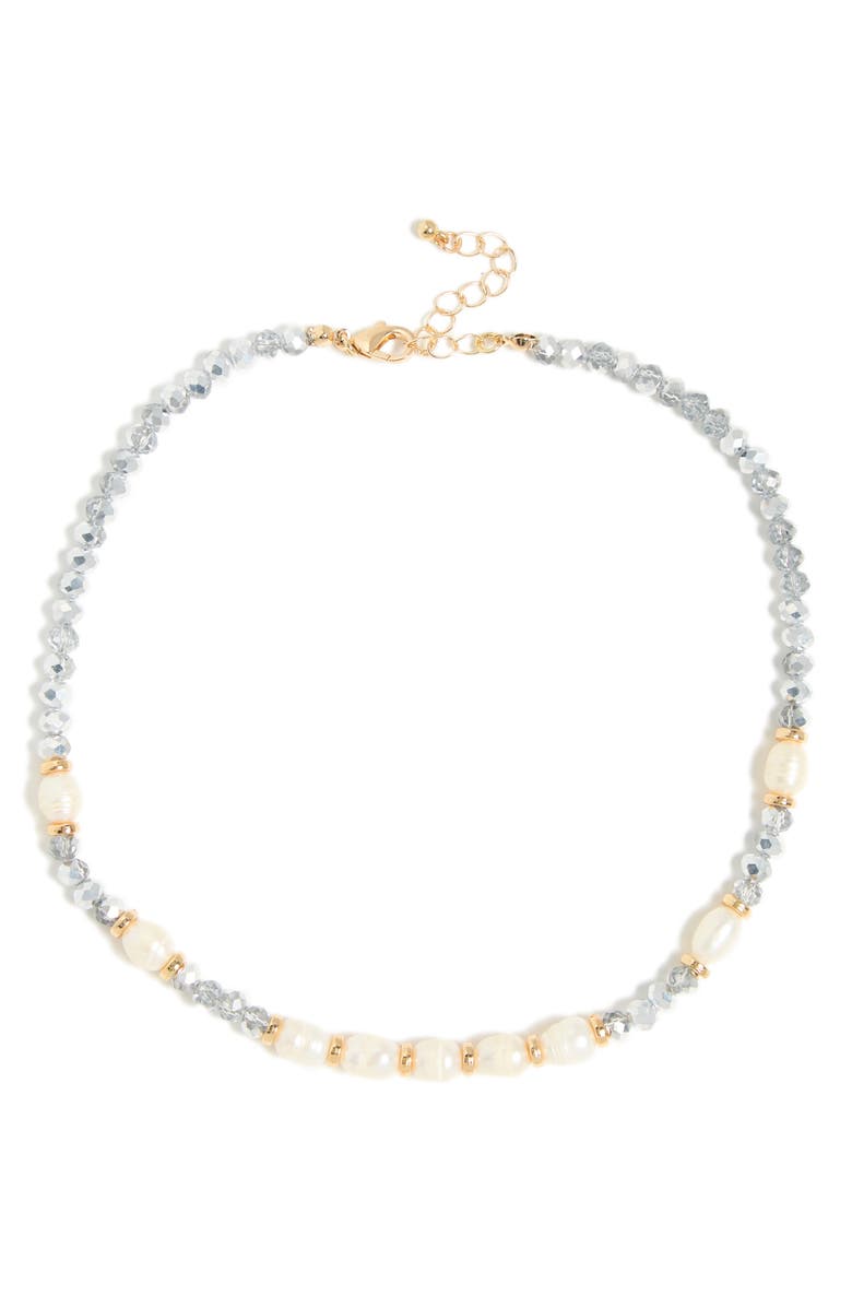 Tasha Crystal & Imitation Pearl Collar Necklace, Main, color, 