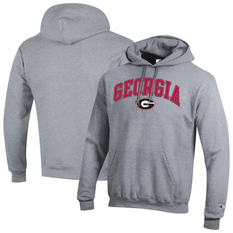 Men's Champion  Heather Gray Georgia Bulldogs Arch Over Logo Pullover Hoodie