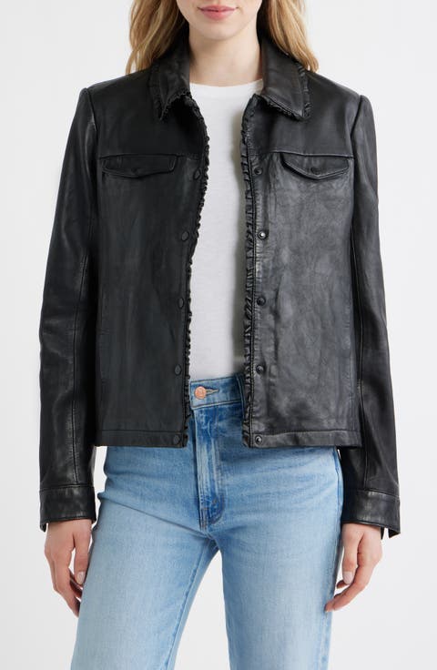 Limma Ruffle Leather Jacket