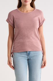 Bobeau Shirred Side Tie T-Shirt
