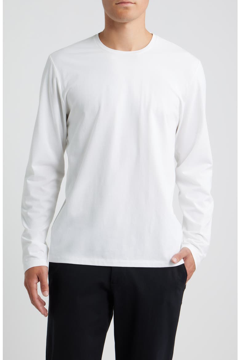 Long Sleeve Cotton T-Shirt, Main, color, WHITE