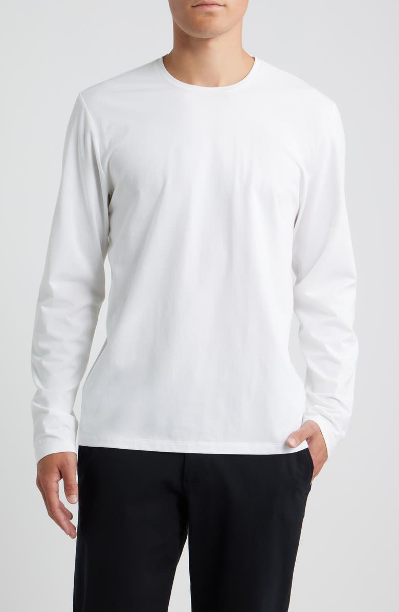 Open Edit Long Sleeve Cotton T-Shirt, Main, color, White