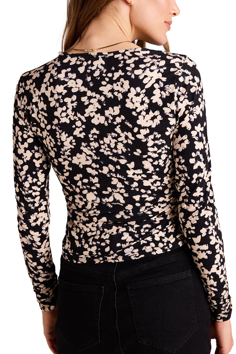 Floral Side Ruched Knit Top, Alternate, color, DITSY FLORAL PRINT