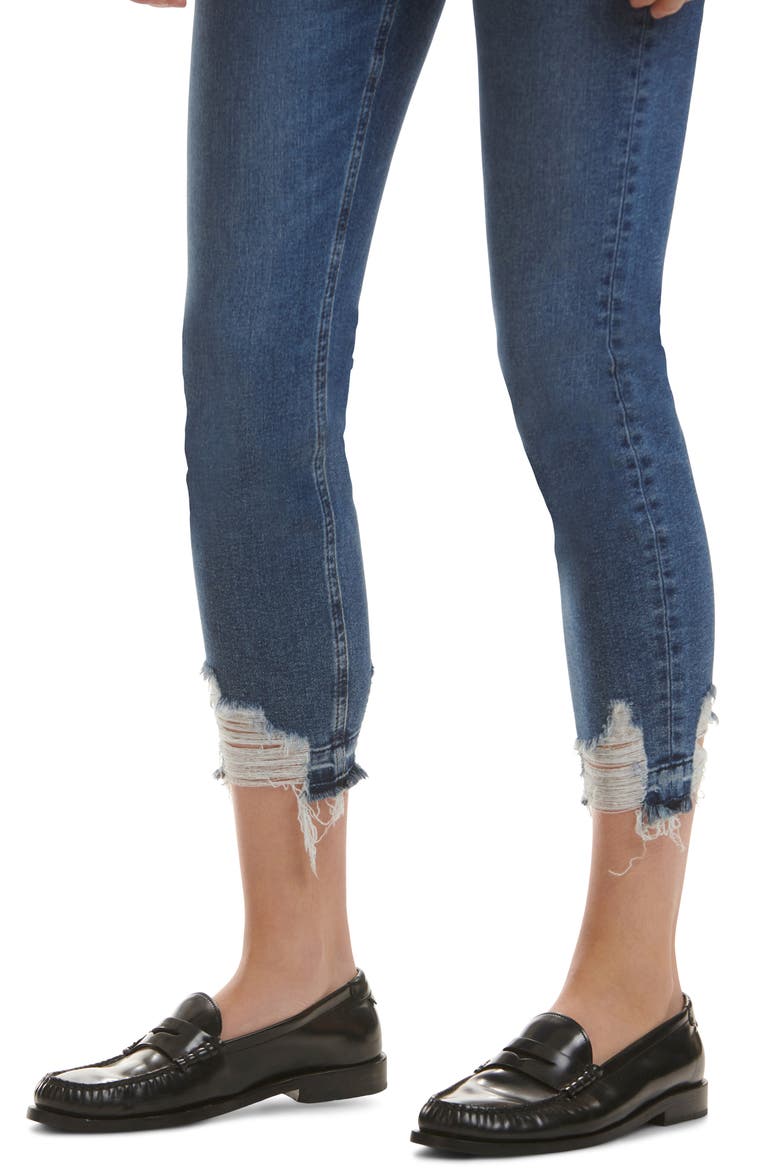 Frayed Release Hem Mid Rise Ankle Skinny Jeans, Alternate, color, BRYNN