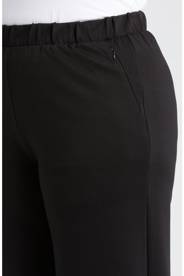 Stephanie Wide Leg Ponte Pants, Alternate, color, BLACK