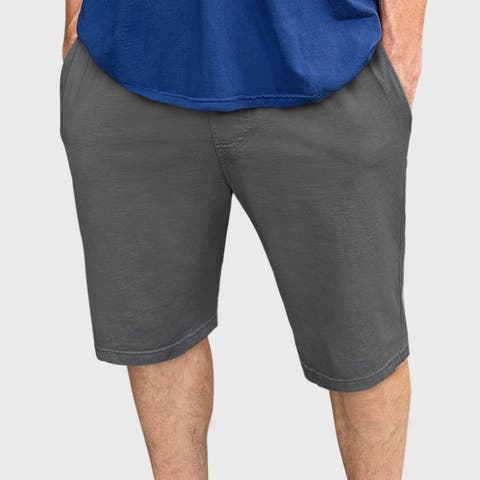 Mens Super-Soft 100% Cotton UPF 50+ Athletic Workout Shorts w/Pockets