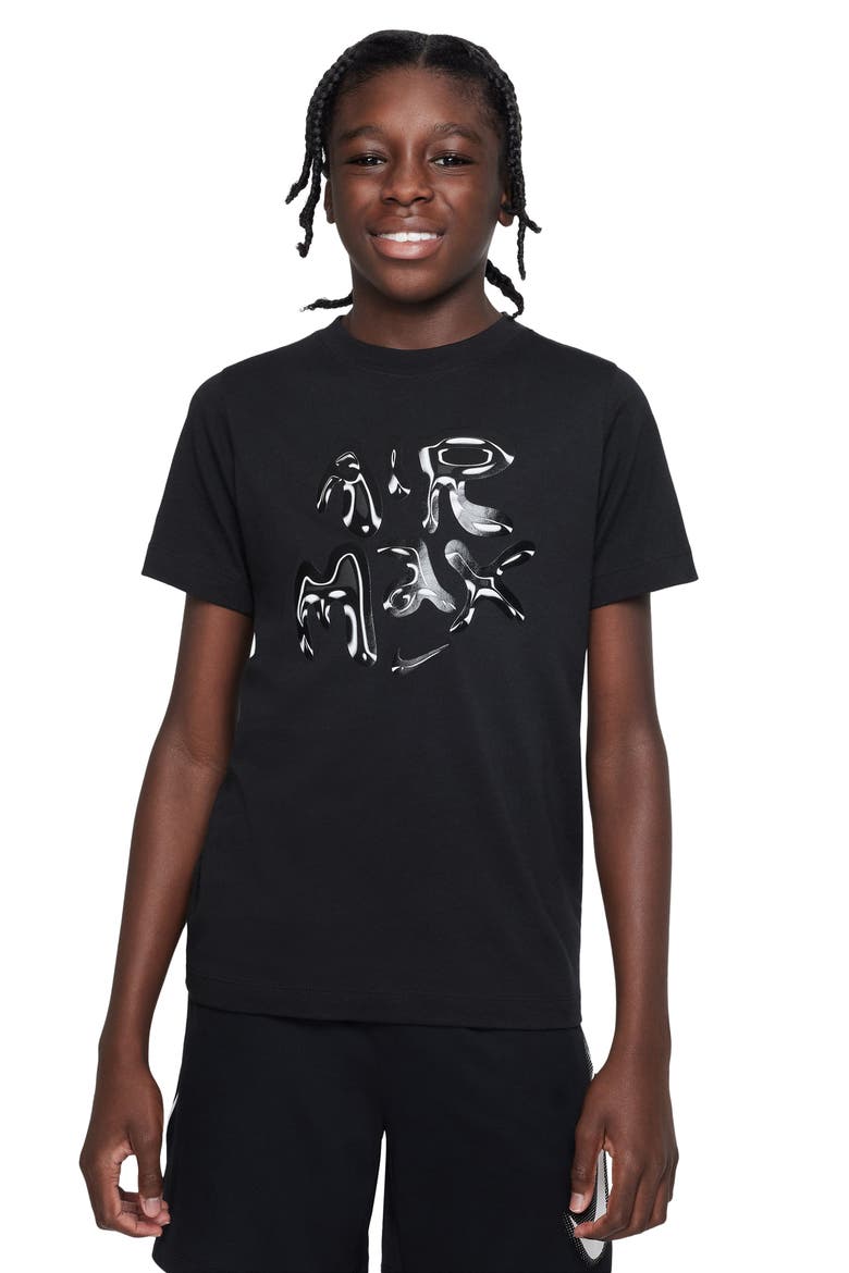 Kids' Sportswear Air Max Cotton Graphic T-Shirt, Main, color, BLACK