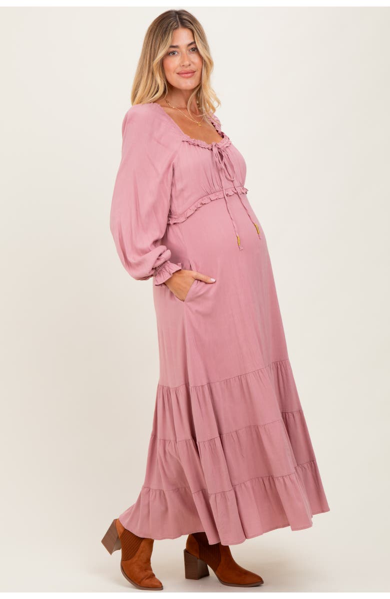 PinkBlush Ruffled Fit And Flare Maxi Dress, Alternate, color, Mauve