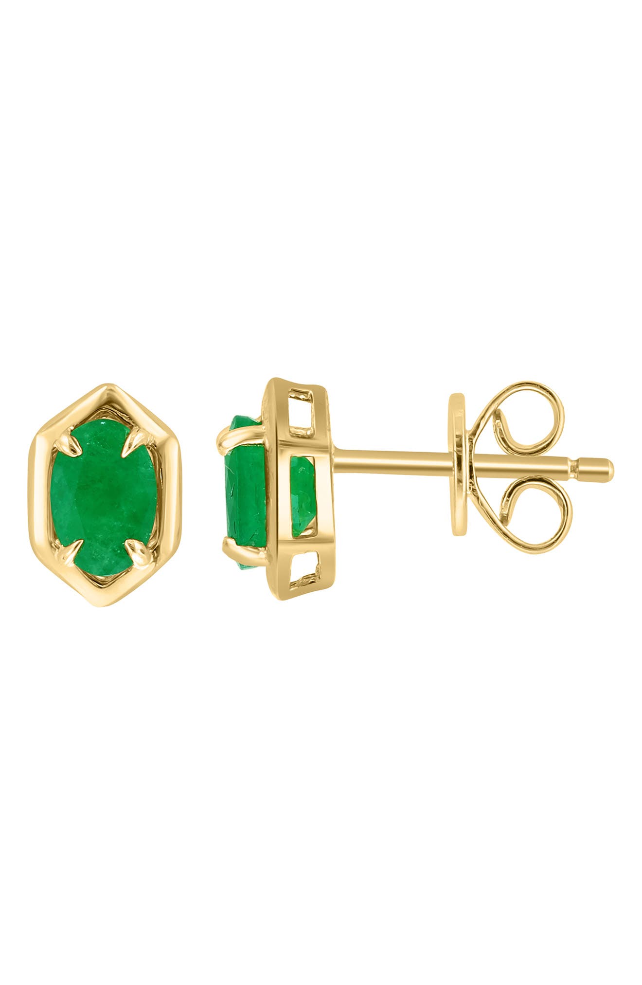 EFFY Oval Emerald Stud Earrings