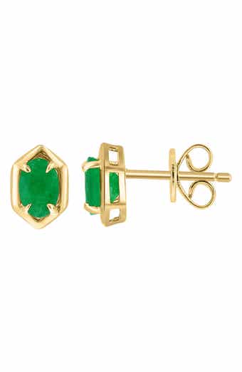 EFFY Oval Emerald Stud Earrings