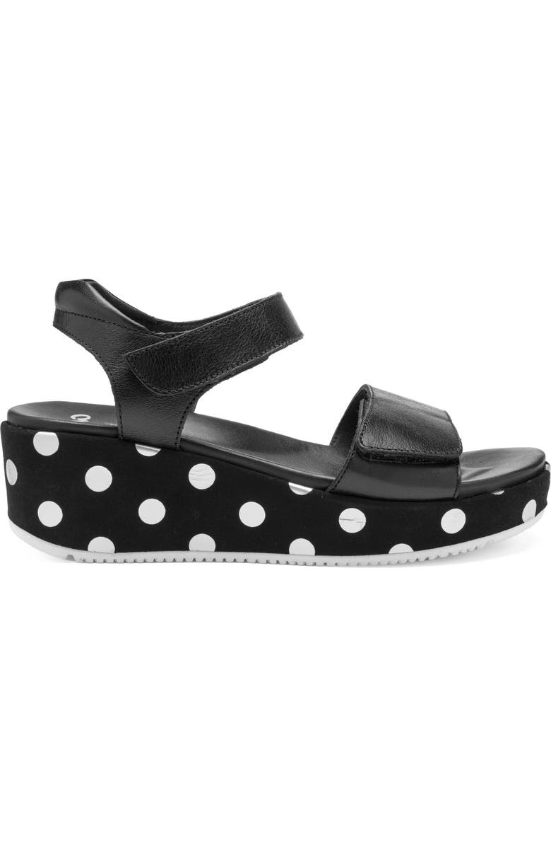 ara Rosepetal Platform Wedge Sandal, Alternate, color, Black/ Black/ Cream